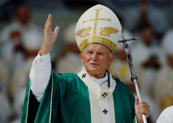 Pope John Paul II in Strasbourg (Photo by THIERRY ORBAN/Sygma via Getty Images)