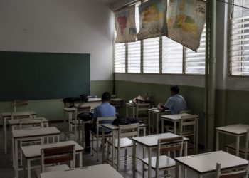 Students sitting in a classroom of Cecilio Acosta School in Los Teques, Miranda State on Friday September 27, 2019