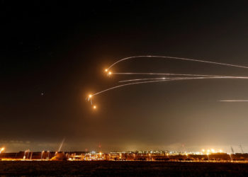 Israel's Iron Dome anti-missile system intercepts rockets launched from the Gaza Strip, as seen from Sderot, Israel May 13, 2023 REUTERS/Ammar Awad     TPX IMAGES OF THE DAY