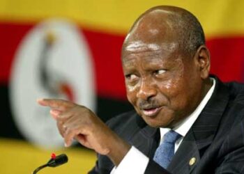 President of Uganda Yoweri K Museveni gestures as he speaks during a news conference in a hotel in St Julians, Valletta, Malta on the first day of the Commonwealth Heads of Government Meeting (CHOGM), Friday Nov. 25, 2005.  CHOGM was opened by Britain's Queen Elizabeth II on Friday and the event is due to hosted by Uganda in two years time.  (AP Photo/Martin Cleaver)