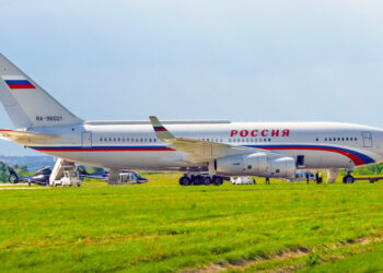 Ilyushin Il-96-300 of the Russia State Transport Company. Russian Knights demonstration flights. Russia, Moscow, airport Zhukovsky. July 18, 2017